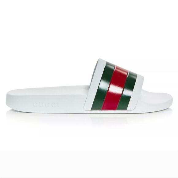 NWT$400 GUCCI Signature Pursuit 72 Stripe Slip-on Slide Sandals Sz 10G (10.5-11) - Picture 5 of 16